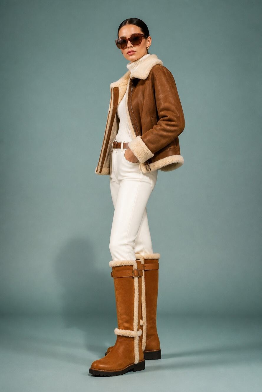 COACH Belmont Cold Weather Saddle Boots Tan Size 6.5 New No Box $245